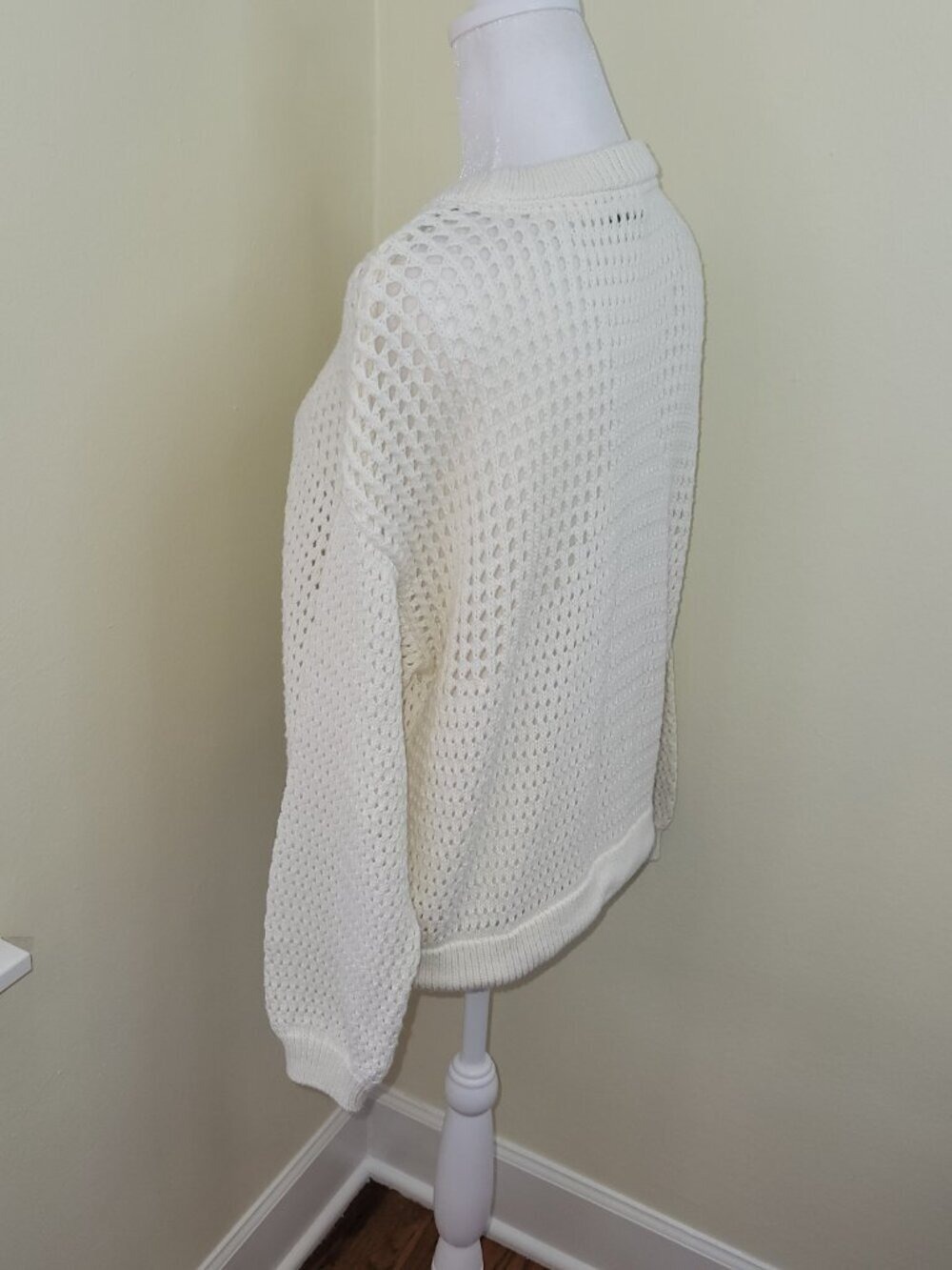 Sweaty Betty Tides High Open Weave Sweater Ivory White Women's Size 0 - Picture 5 of 13